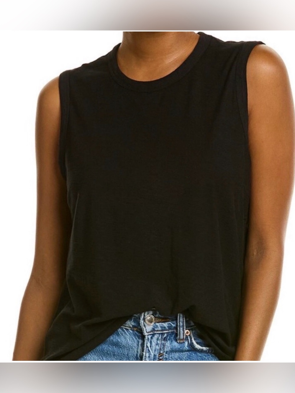 James Perse Sleeveless Muscle Tee Tank Black Large Size 3 Brand New